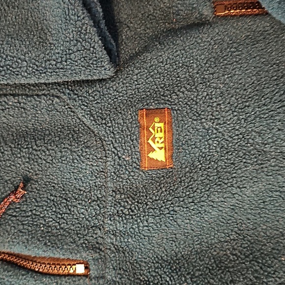 REI Blue/Teal Vintage Performance Fleece Jacket with Stand-Up Collar - Picture 2 of 4